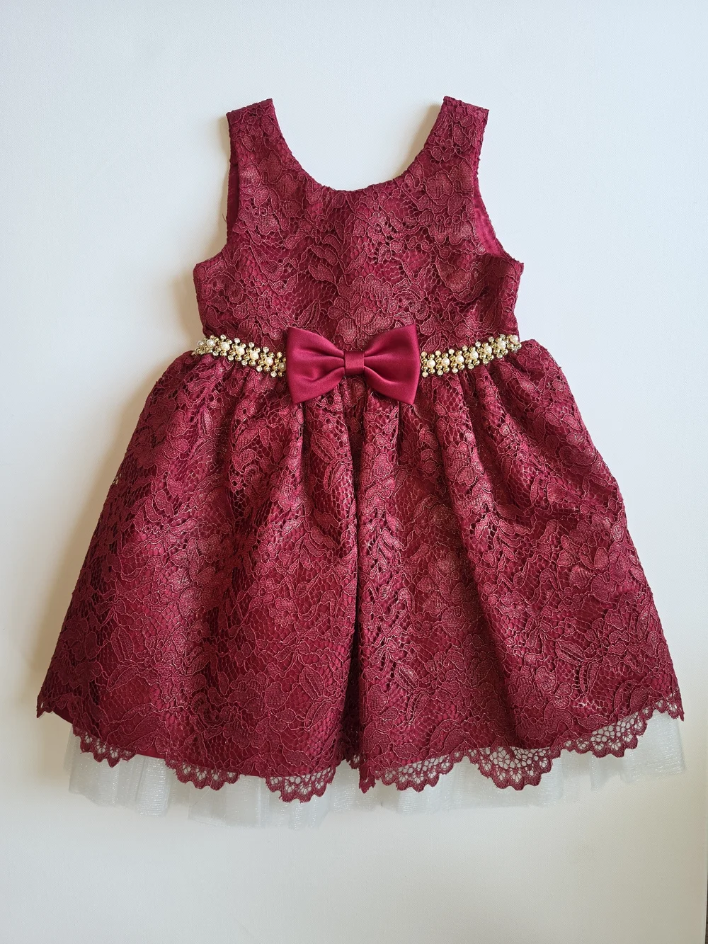 2T Burgundy Lace Party Dress - Picture 1 of 8